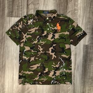 Polo Ralph Lauren Camo Paint Splatter Large Pony Polo - XL (18/20)